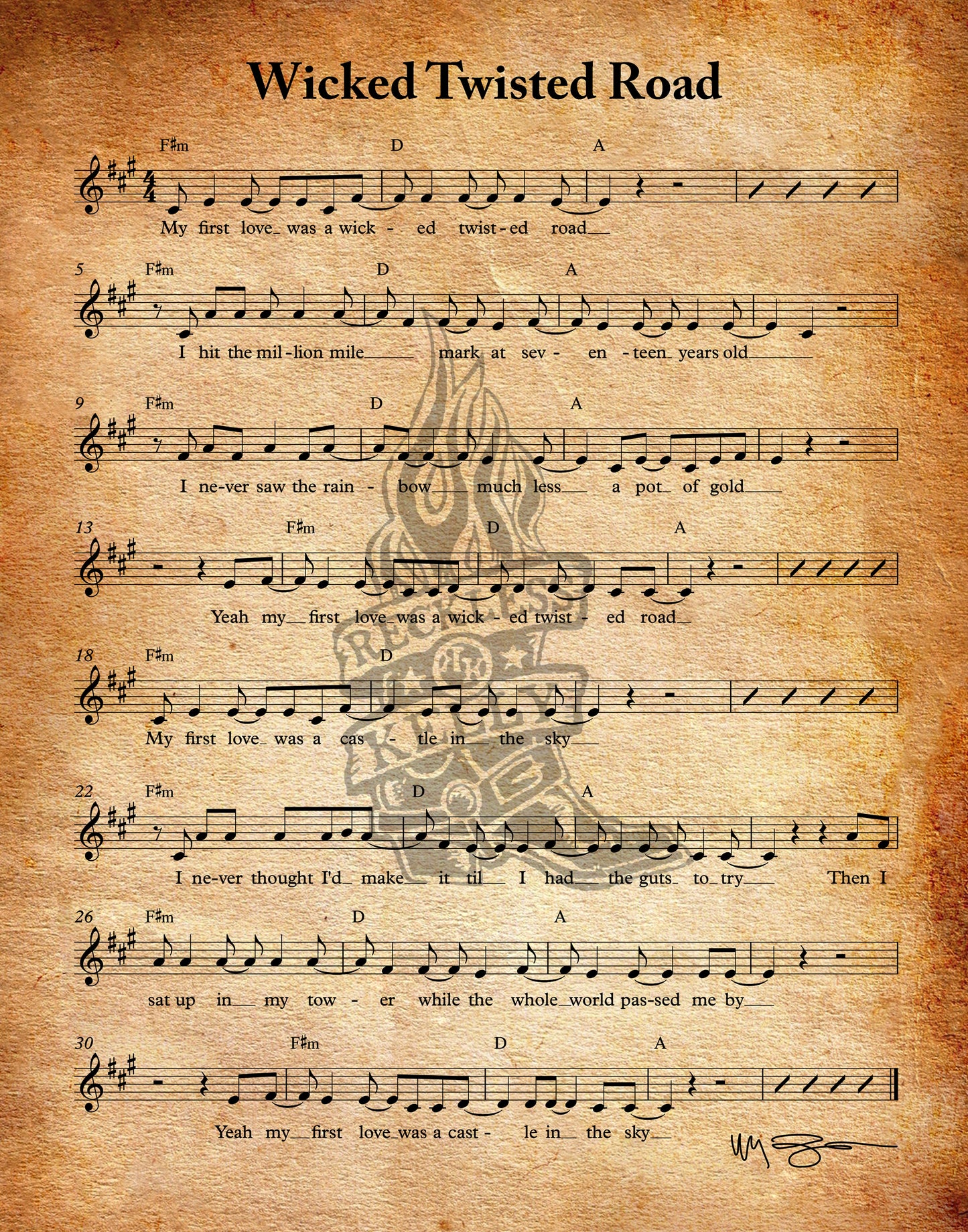 WTR Sheet Music Canvas