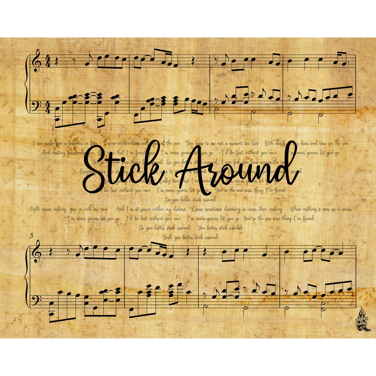 "Stick Around" Lyric Wall Art