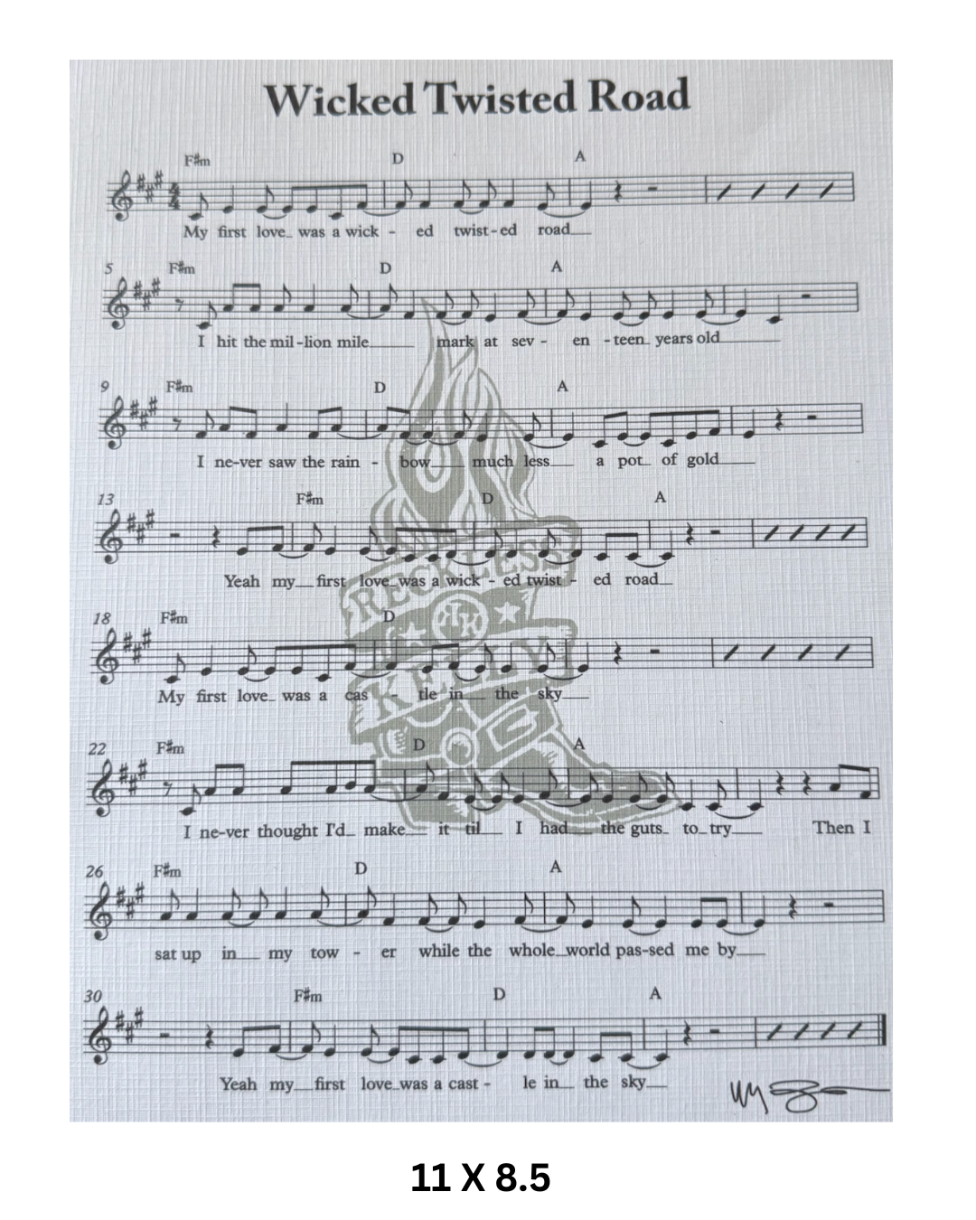 WTR Linen Sheet Music Art Print
