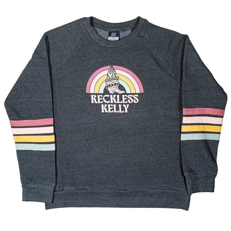 Striped Ladies Fleece Crew