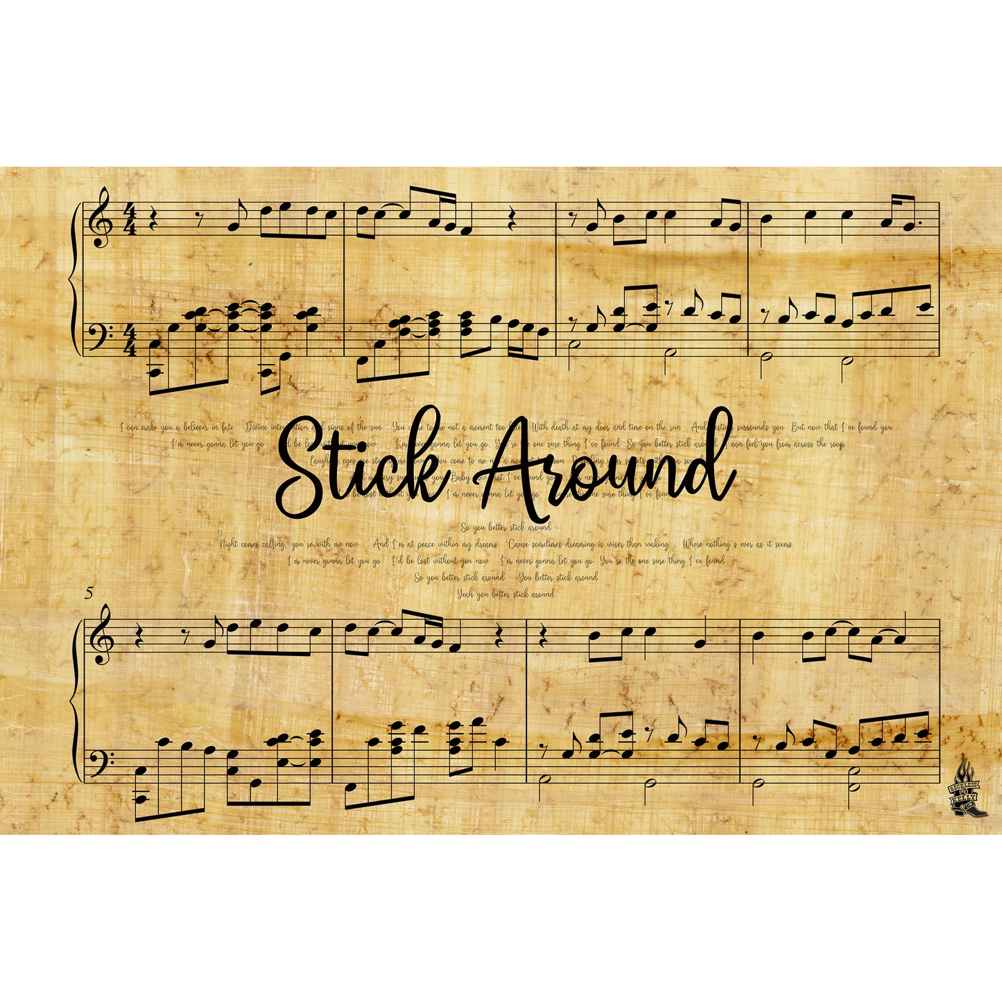 "Stick Around" Lyric Wall Art