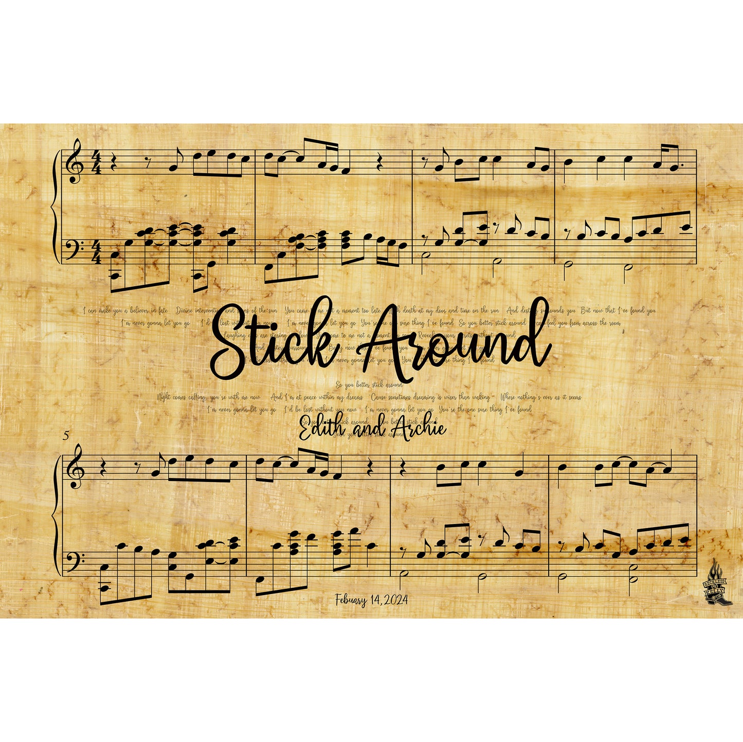 "Stick Around" Lyric Wall Art