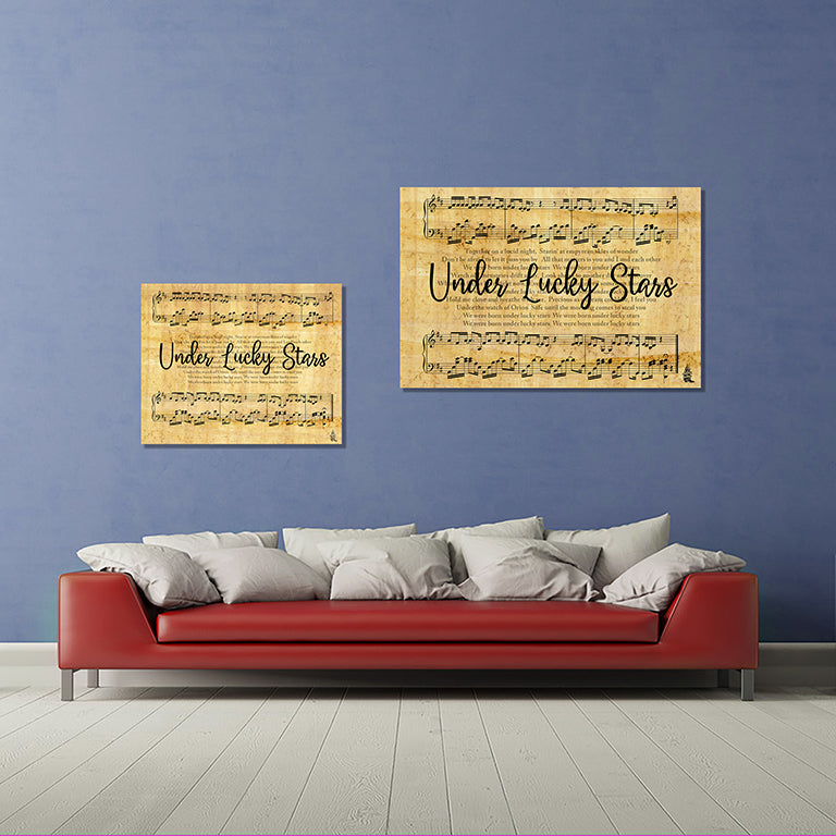 "Under Lucky Stars" Lyric Wall Art