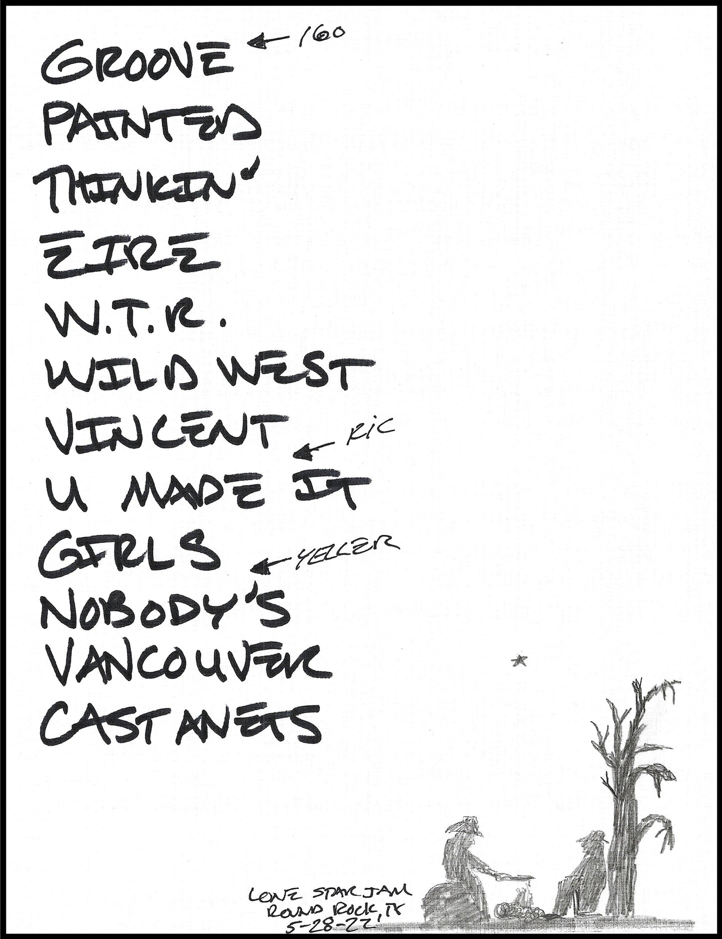 2022 Hand-Drawn Set Lists