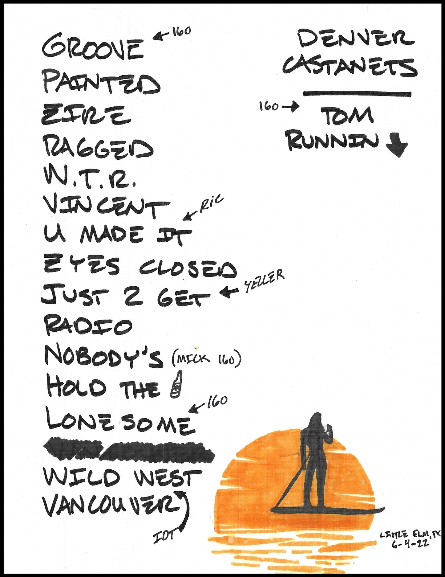 2022 Hand-Drawn Set Lists