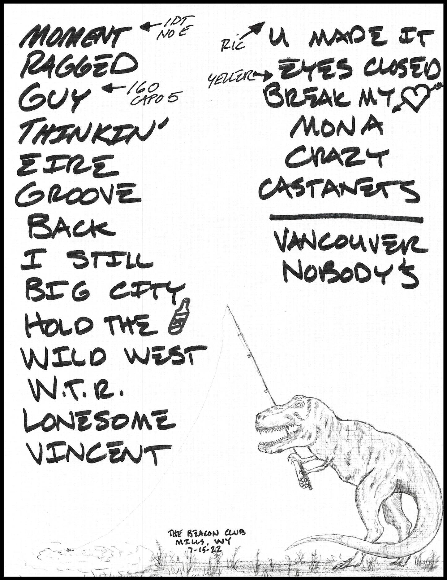 2022 Hand-Drawn Set Lists