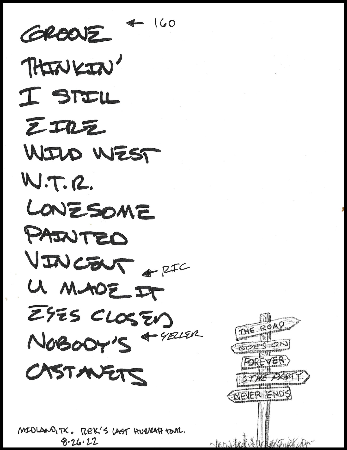 2022 Hand-Drawn Set Lists