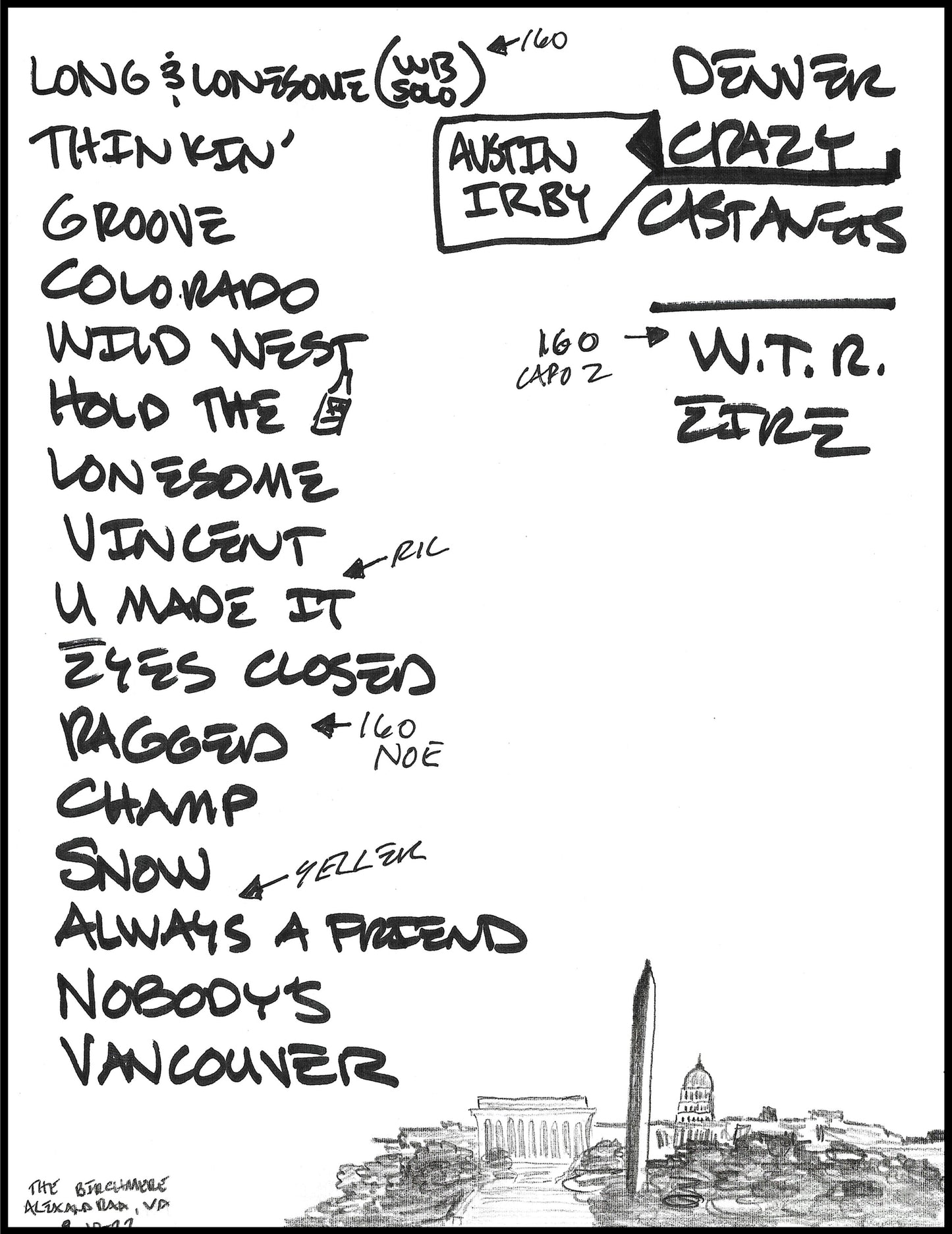 2022 Hand-Drawn Set Lists