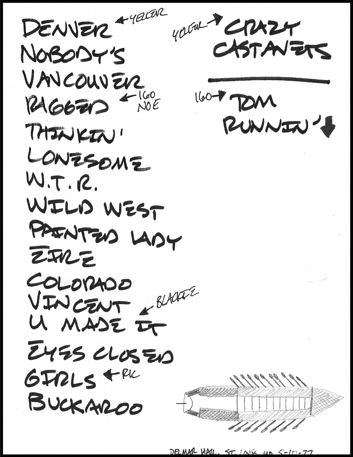 2022 Hand-Drawn Set Lists