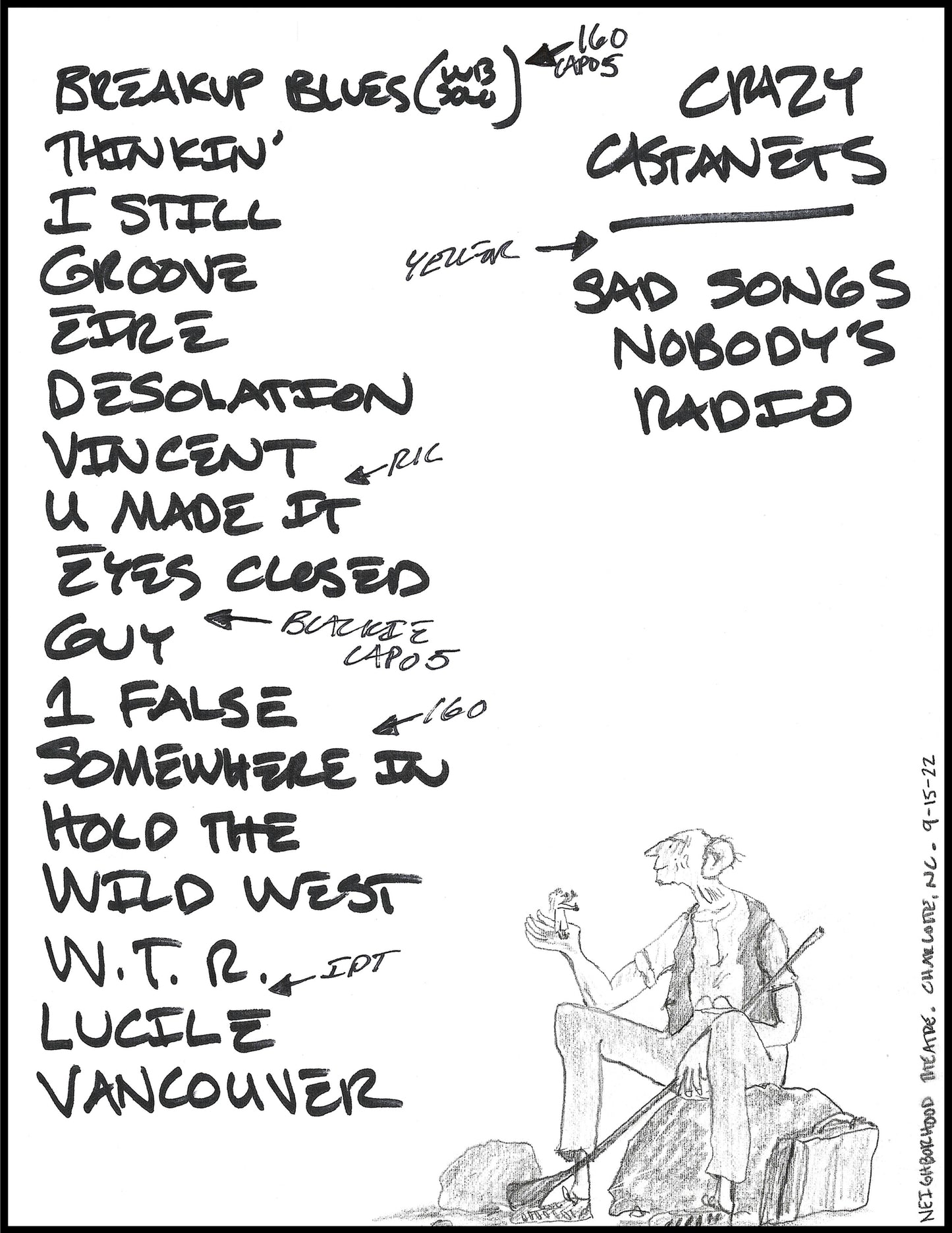 2022 Hand-Drawn Set Lists