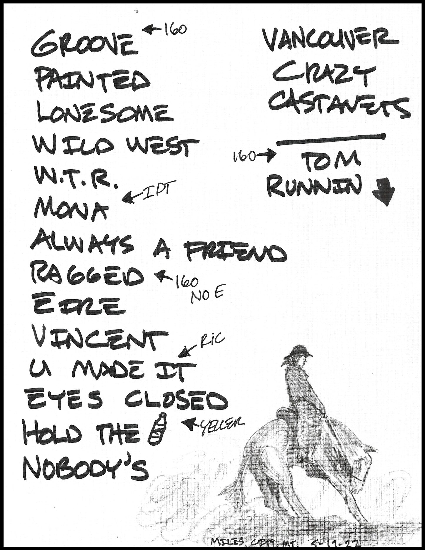 2022 Hand-Drawn Set Lists