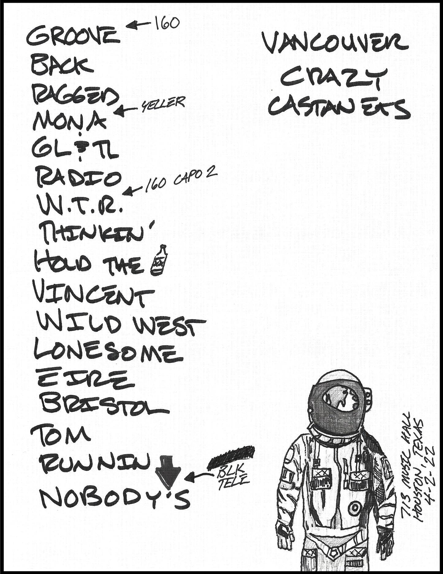 2022 Hand-Drawn Set Lists