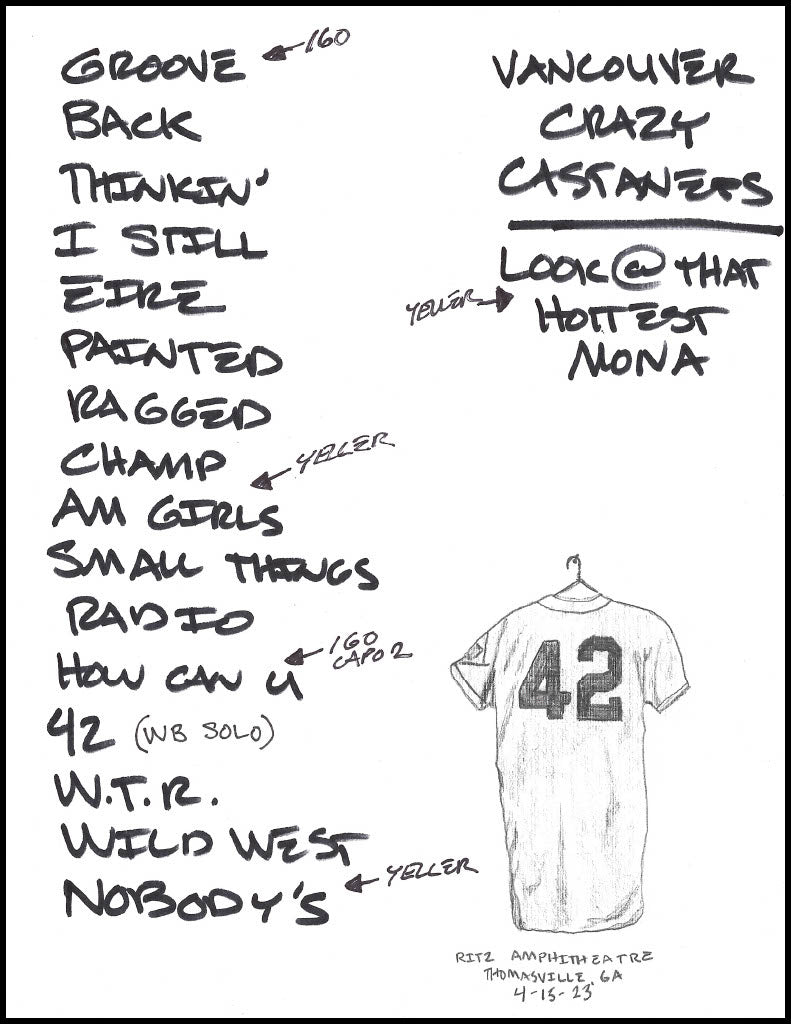 2023 Hand-Drawn Set Lists