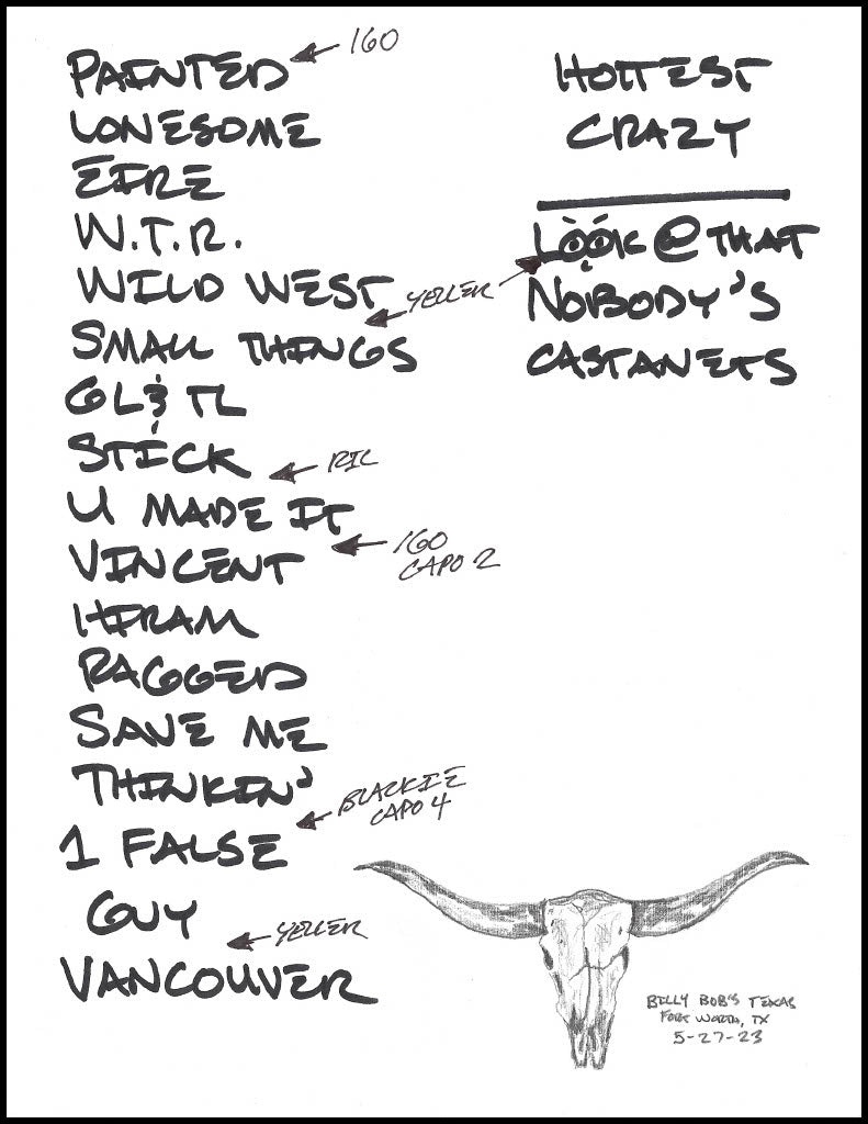 2023 Hand-Drawn Set Lists