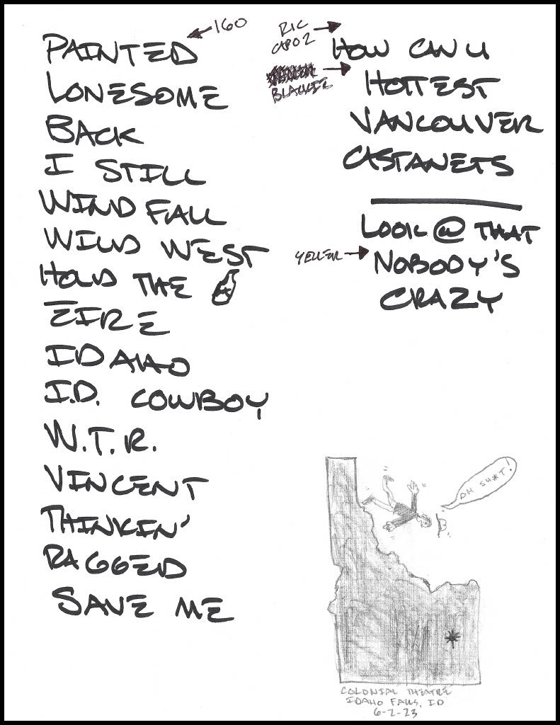 2023 Hand-Drawn Set Lists