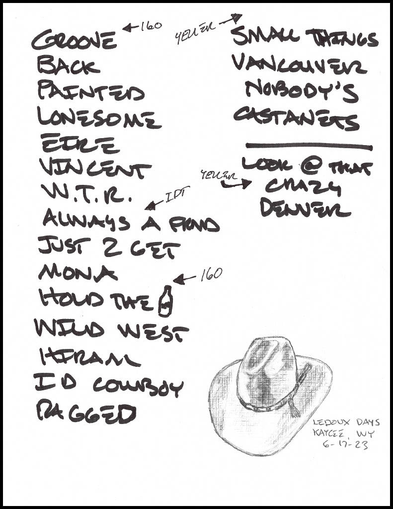 2023 Hand-Drawn Set Lists