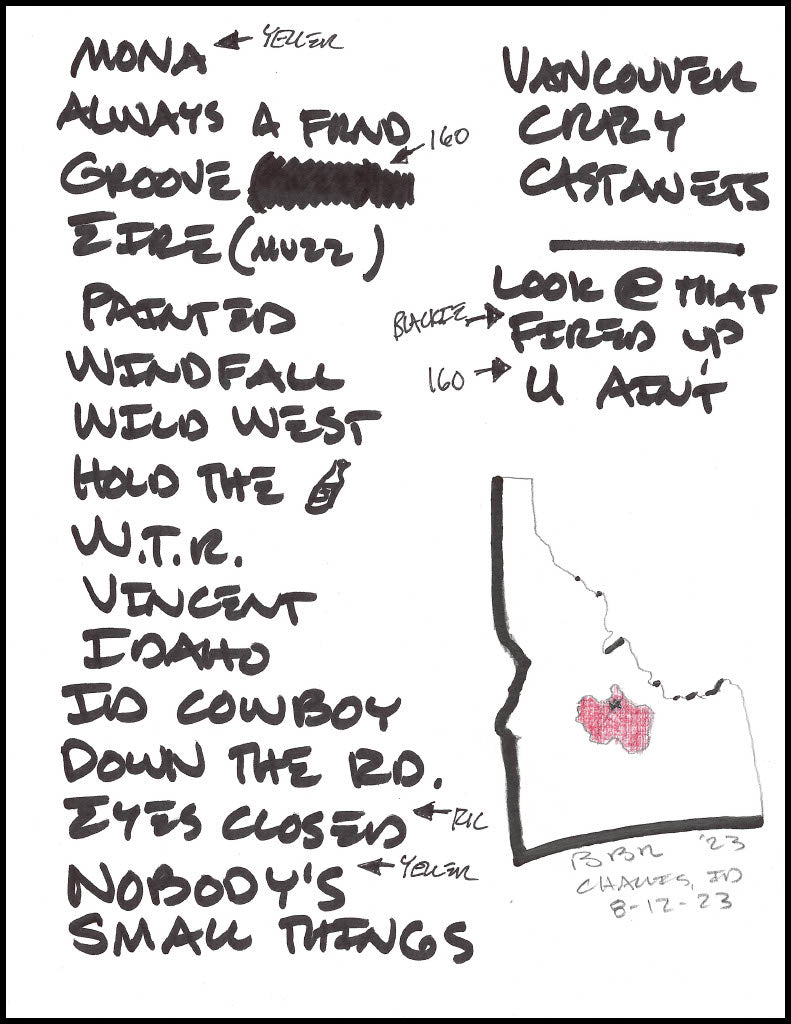 2023 Hand-Drawn Set Lists