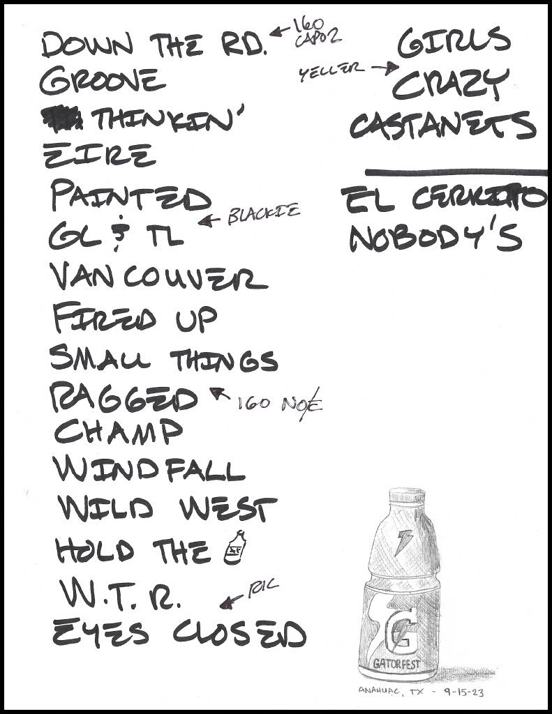 2023 Hand-Drawn Set Lists