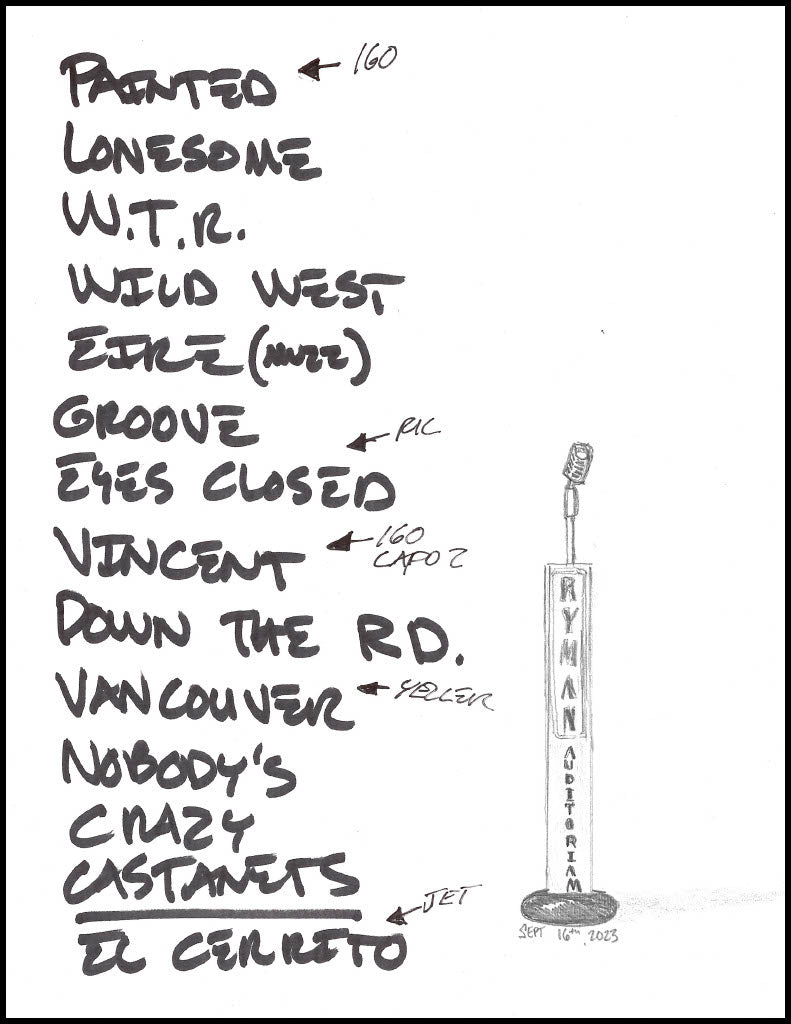 2023 Hand-Drawn Set Lists