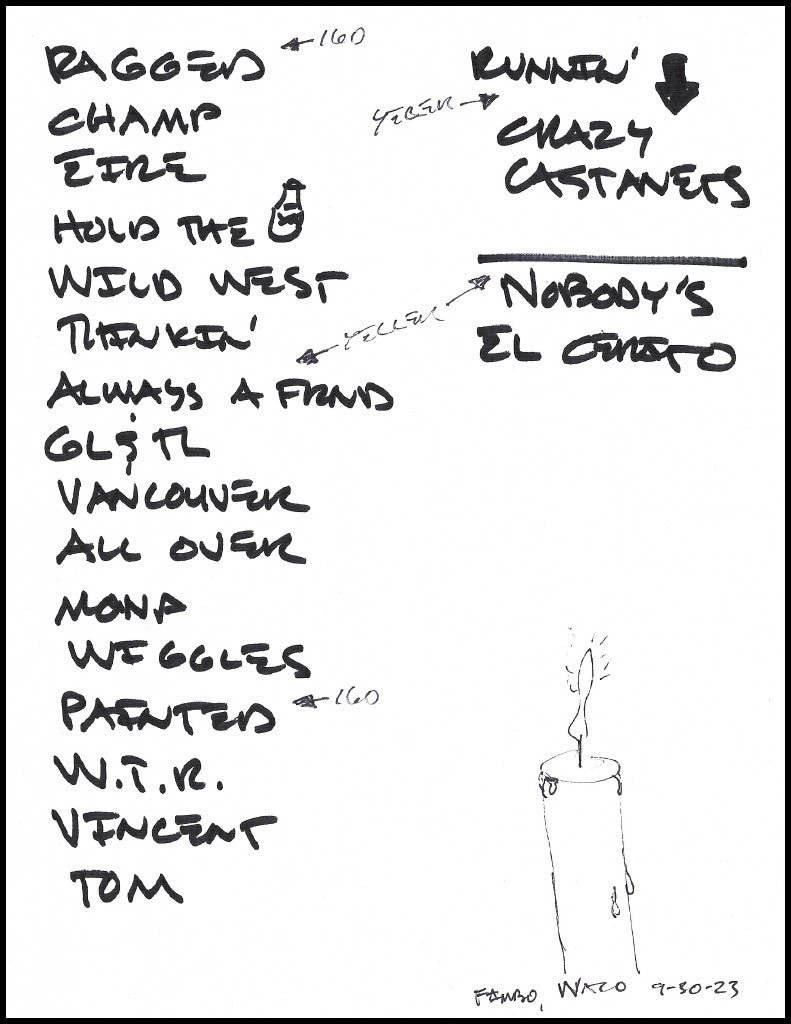 2023 Hand-Drawn Set Lists