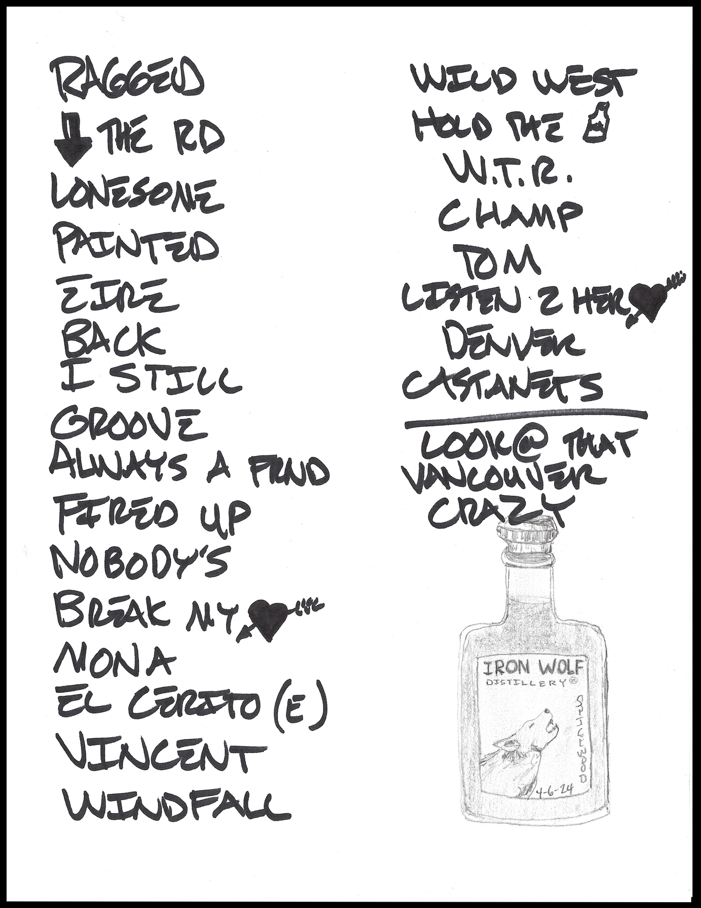 2024 Hand-Drawn Set Lists