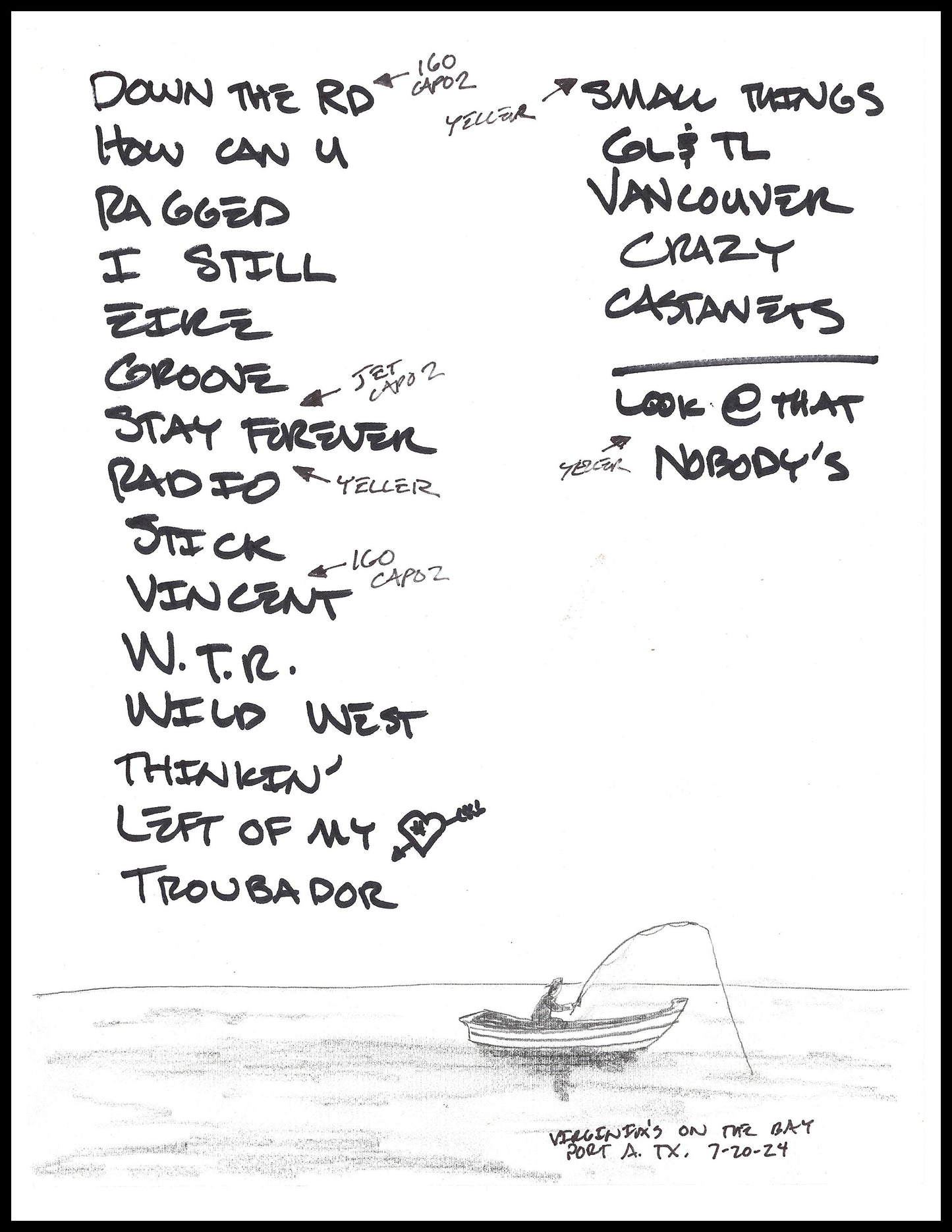 2024 Hand-Drawn Set Lists