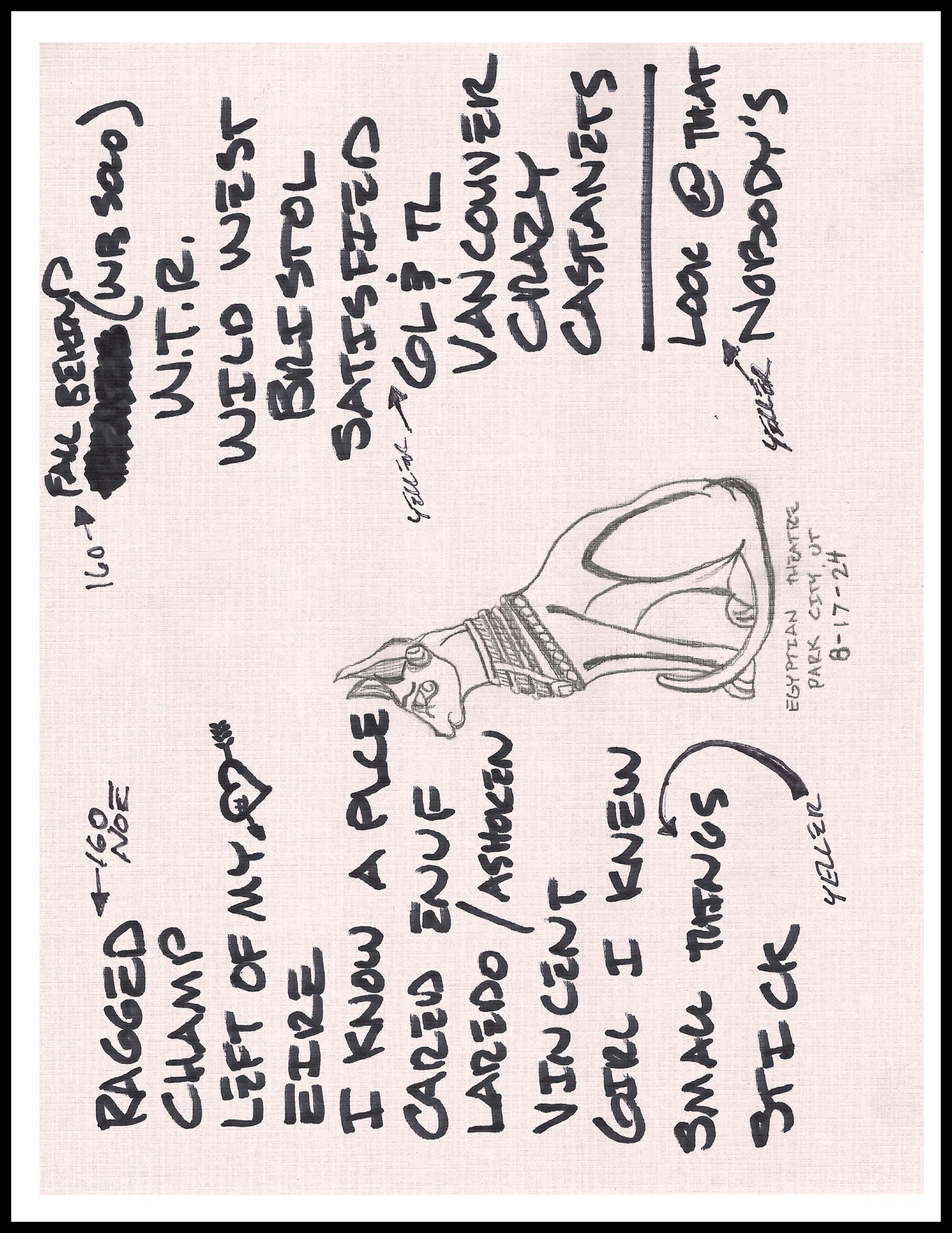 2024 Hand-Drawn Set Lists