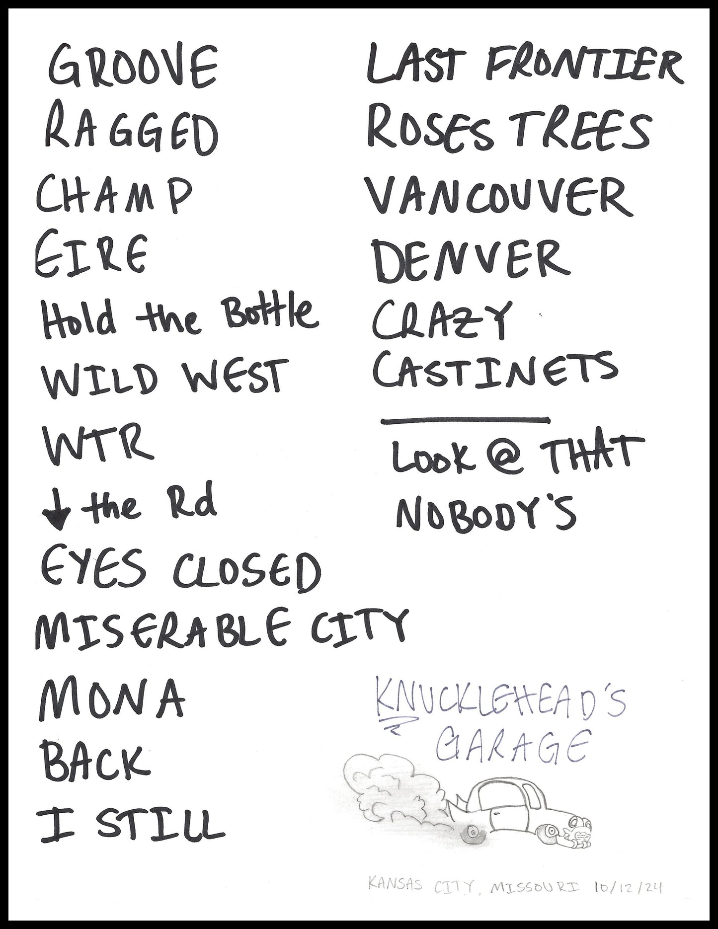 2024 Hand-Drawn Set Lists
