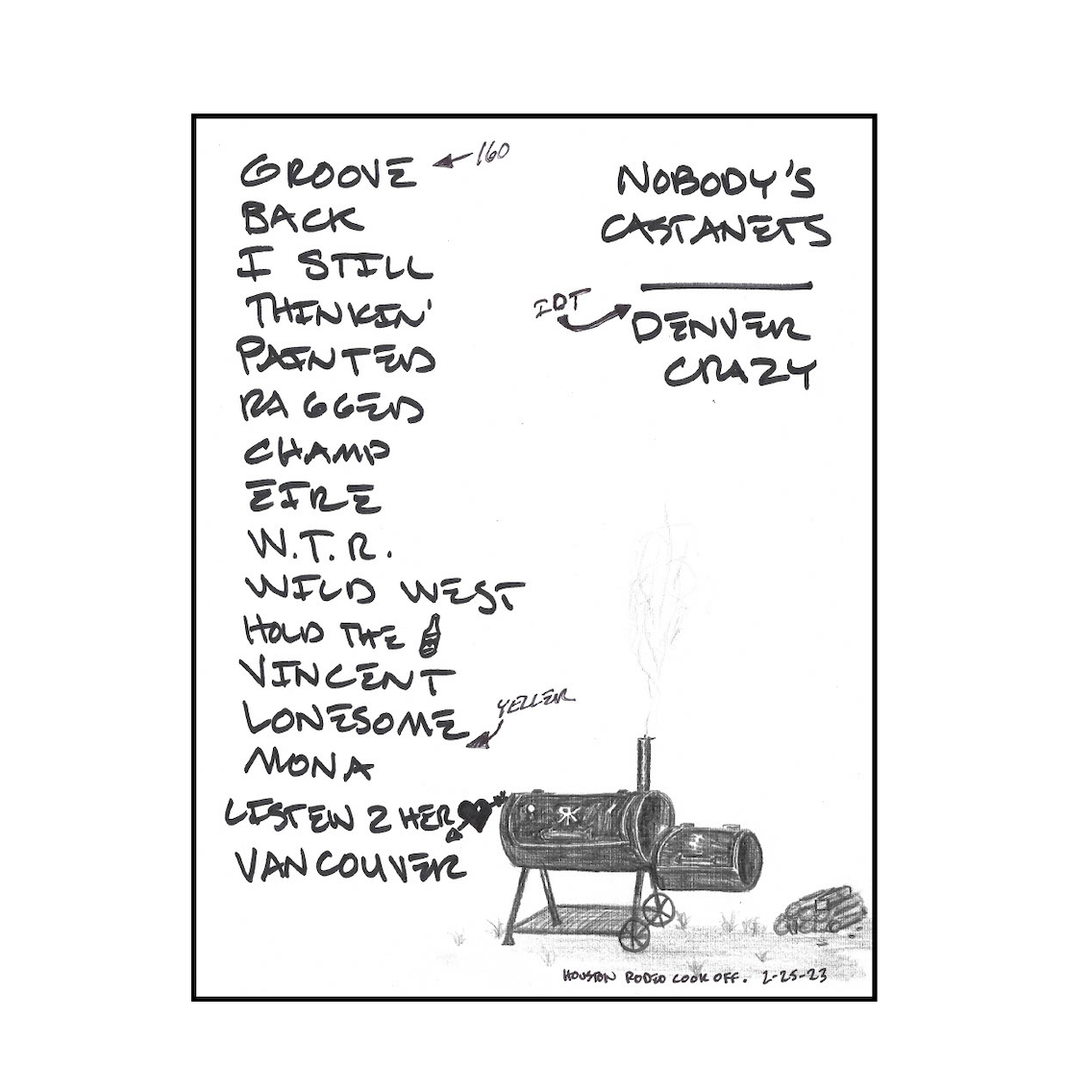 2023 Hand-Drawn Set Lists