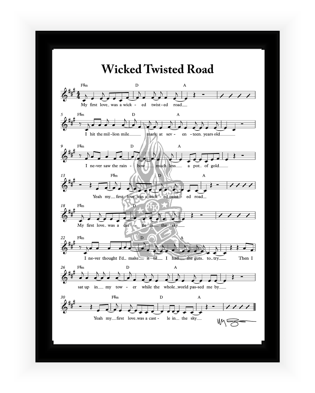 WTR Linen Sheet Music Art Print