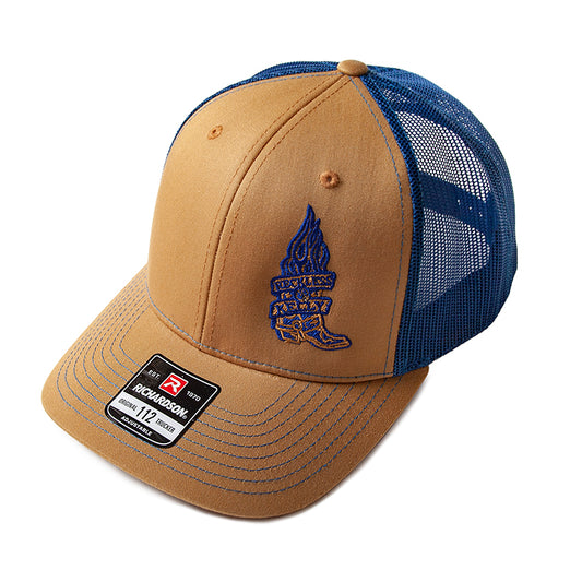 Boot Logo Biscuit & Blue Trucker Hat