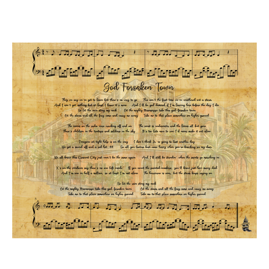 "God Forsaken Town" Lyric Wall Art