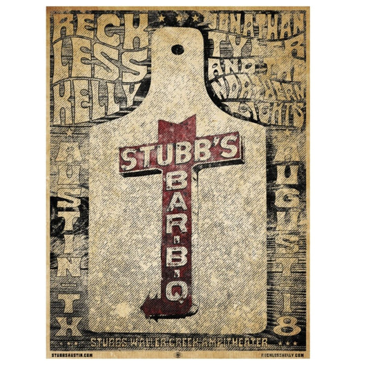 Limited Edition Screen Printed Stubb's Concert Poster - Numbered 200/200